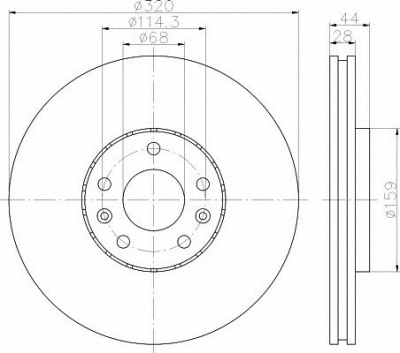 HELLA PAGID 8dd355116141 -  Тормозной диск
